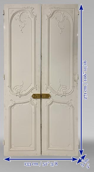 Important ensemble de 7 doubles portes de style Louis XV-33