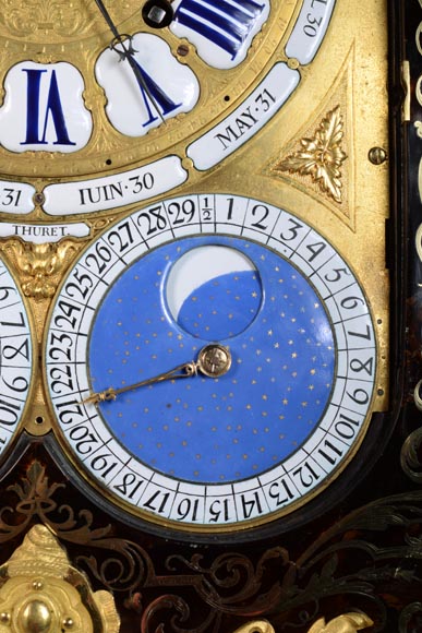 Jacques THURET (1669-1738) - Pendule astronomique montée dans une caisse en marqueterie Boulle attribuée à Alfred-Emmanuel BEURDELEY (1847-1919) - Ancienne collection du duc de Mouchy-11