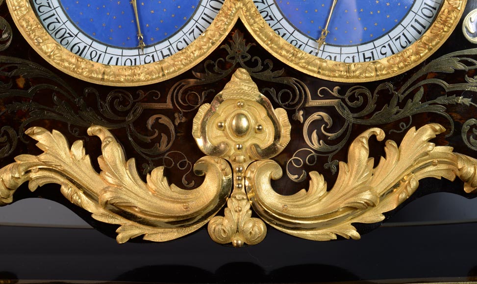 Jacques THURET (1669-1738) - Pendule astronomique montée dans une caisse en marqueterie Boulle attribuée à Alfred-Emmanuel BEURDELEY (1847-1919) - Ancienne collection du duc de Mouchy-15