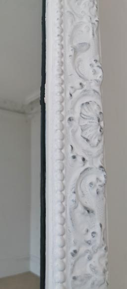 Grand trumeau Régence en bois peint en blanc-5