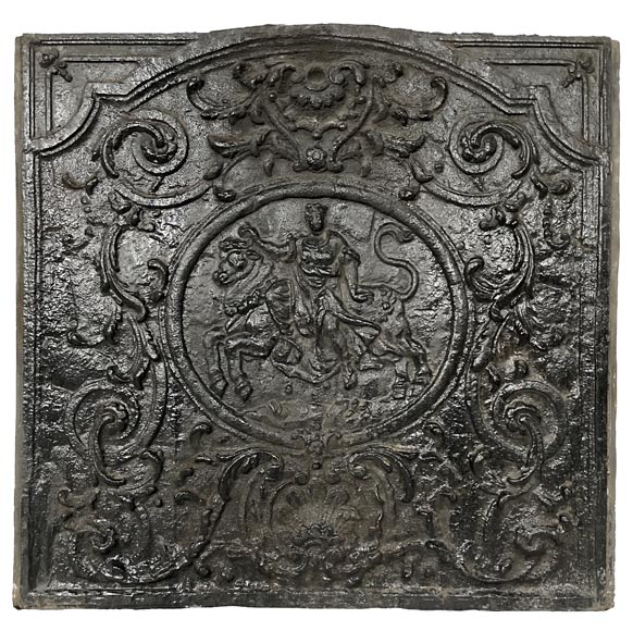 Plaque de cheminée de style Louis XV représentant 