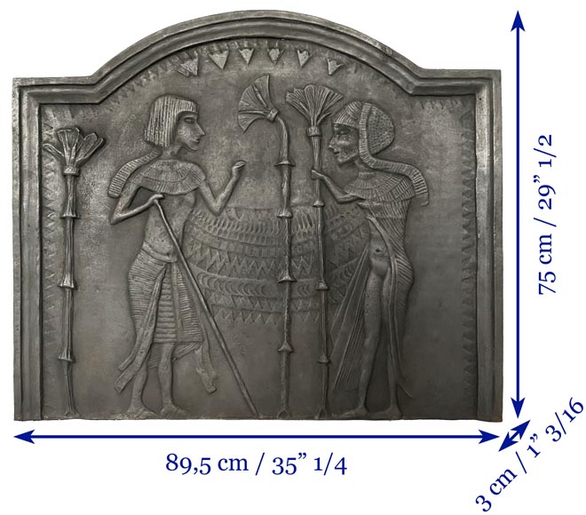 Plaque de cheminée moderne au décor représentant une scène en Egypte antique-7