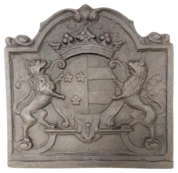 Plaques de cheminée aux armoiries d'alliance, XIXe siècle-0