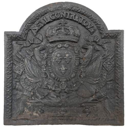 Plaque de cheminée ancienne aux Armes de France, XIXè siècle