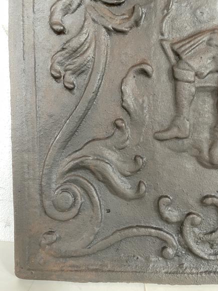 Plaque de cheminée de style Louis XV décorée d’une scène galante-4