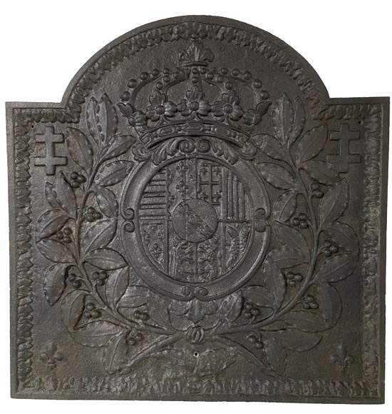 Plaque de cheminée aux armes de France et de Navarre, XIXe siècle-0
