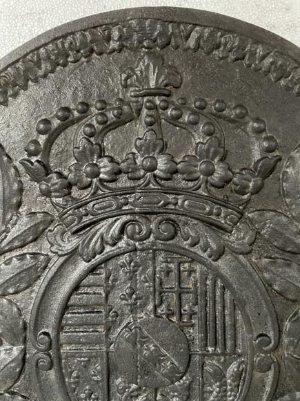 Plaque de cheminée aux armes de France et de Navarre, XIXe siècle-1