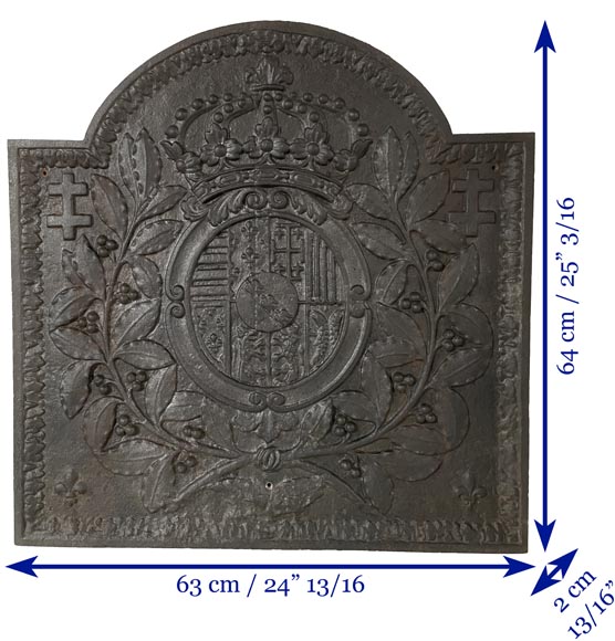 Plaque de cheminée aux armes de France et de Navarre, XIXe siècle-8