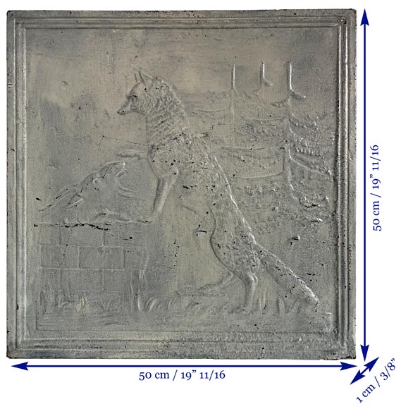 Plaque de cheminée « Le Renard et le Bouc » de Jean de La Fontaine-8