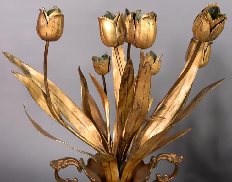 Paire de vases en bronze doré et malachite, Russie, fin du XIXe siècle-3