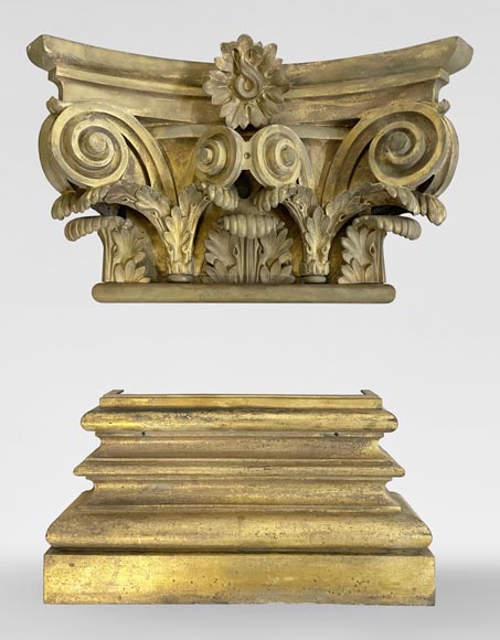 Gaston de PONTALBA - Ensemble de huit chapiteaux composites et de bases de pilastres en bronze doré, 1853-0