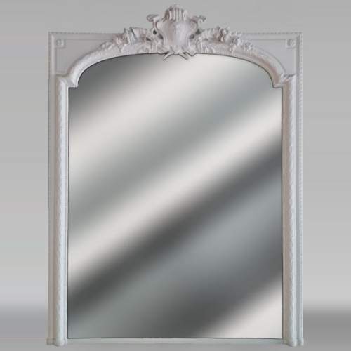 Grand trumeau de style Régence en bois et stuc peint, fin du XIXe siècle 