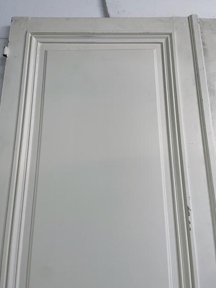Double porte en bois peint en blanc au miroir-7