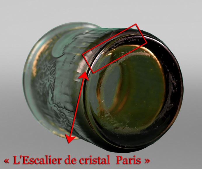 Émile GALLÉ pour L'ESCALIER DE CRISTAL, Petit vase tubulaire japonisant en verre ambré-6