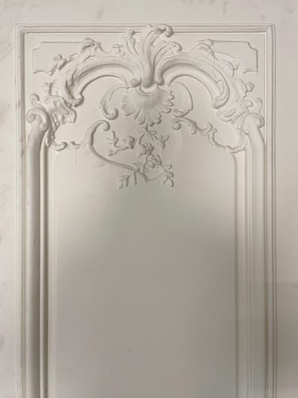 Paire de double porte de style Louis XV en bois peint-1