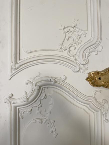 Paire de double porte de style Louis XV en bois peint-3