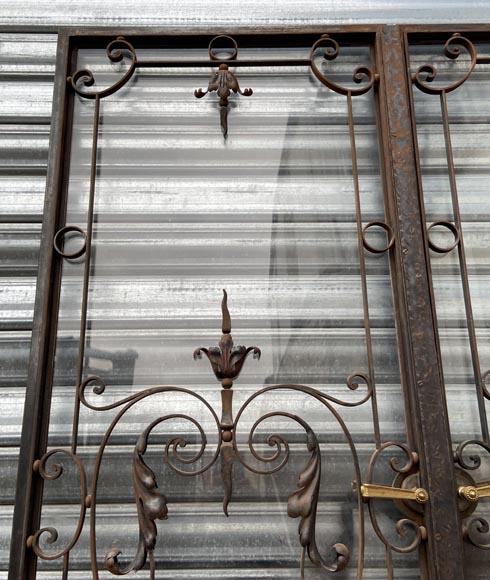 Double grille de porte en fonte de fer, fin du XIXe siècle-1