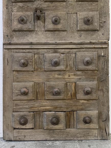 Grande porte ancienne en sapin, XVIIIe siècle-2
