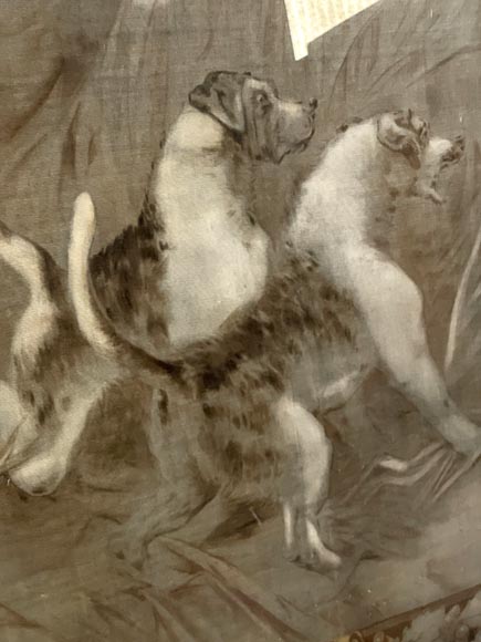 René PRINCETEAU (1843-1914) (d'après), signé G. A. Loron, suite de trois scènes de chasse à l'imitation de la tapisserie René PRINCETEAU (1843-1914) (d'après), signé G. A. Loron, suite de trois scènes de chasse à l'imitation de la tapisserie-7