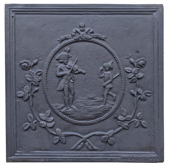 Plaque de cheminée de style Louis XVI « Le violoniste »-0