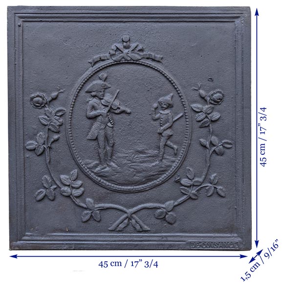 Plaque de cheminée de style Louis XVI « Le violoniste »-6