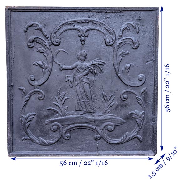 Plaque de cheminée de style Louis XV 