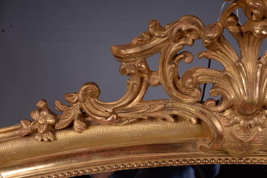 Très beau trumeau de style Louis XV à la coquille ajourée-3
