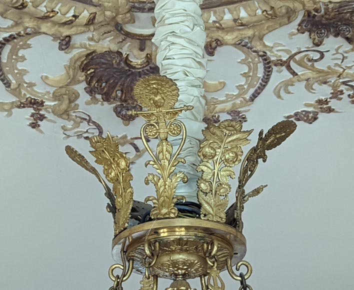 Alexandre GUERIN (attribué à) - Important lustre d’epoque Empire en bronze doré et cristal taillé à trente lumières-5