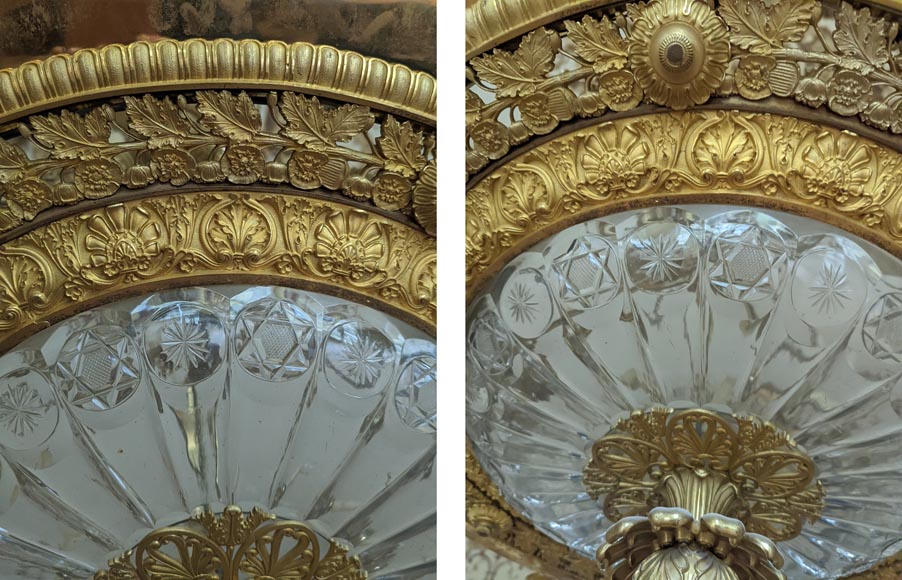 Alexandre GUERIN (attribué à) - Important lustre d’epoque Empire en bronze doré et cristal taillé à trente lumières-12