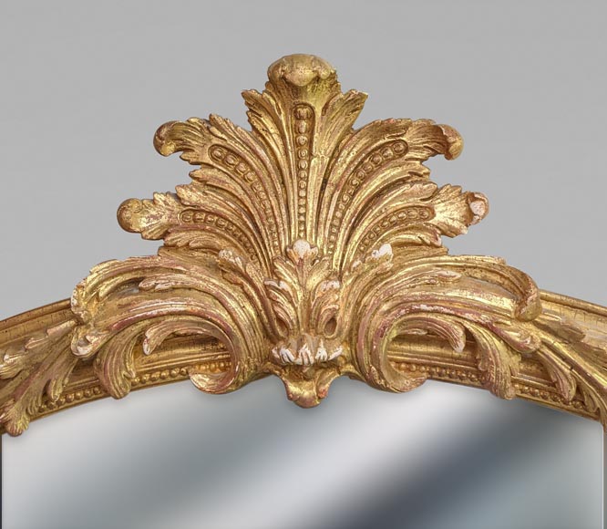 Grand trumeau de style Louis XV en résine dorée, XXe siècle-1
