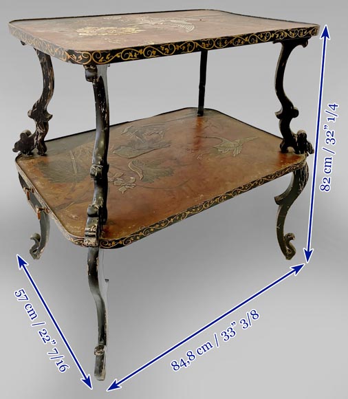 Louis MAJORELLE (attr.à) Table à thé à décor en vernis Martin, vers 1880-1890-17