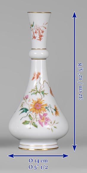 Manufacture de Sèvres - Paire de vases modèle Delhi au décor floral polychrome, 1875-13