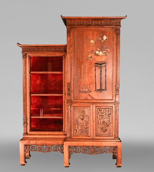 Gabriel VIARDOT (attribué à), Vitrine-armoire japonisante, fin du XIXe siècle-0