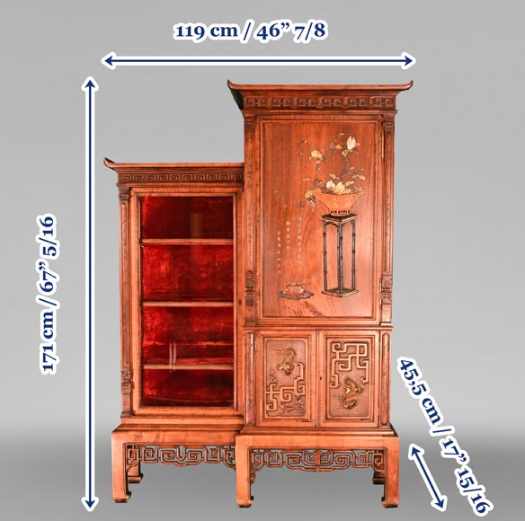 Gabriel VIARDOT (attribué à), Vitrine-armoire japonisante, fin du XIXe siècle-15