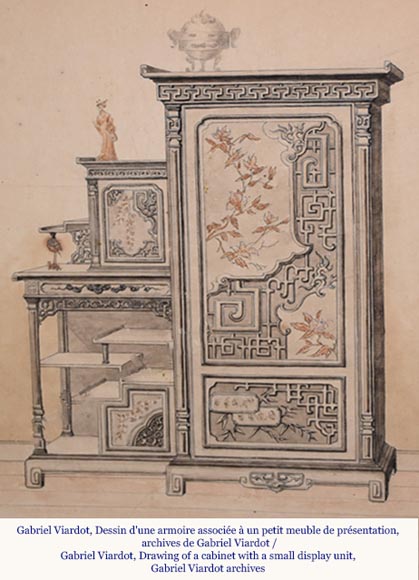 Gabriel VIARDOT (attribué à), Vitrine-armoire japonisante, fin du XIXe siècle-16