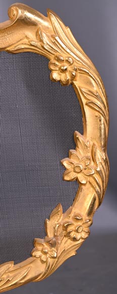 Pare-étincelles en bronze redoré de style Rocaille, travail asymétrique-4