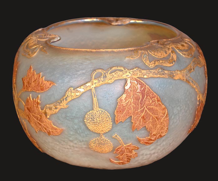 DAUM Nancy — Vase Art Nouveau « Feuilles d’érable »-1