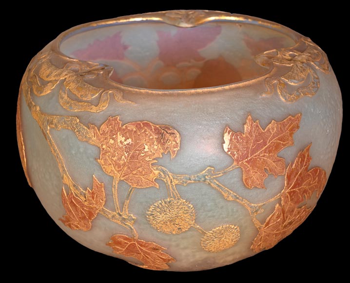 DAUM Nancy — Vase Art Nouveau « Feuilles d’érable »-2