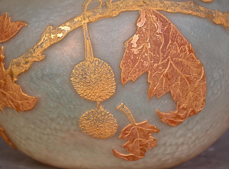DAUM Nancy — Vase Art Nouveau « Feuilles d’érable »-5