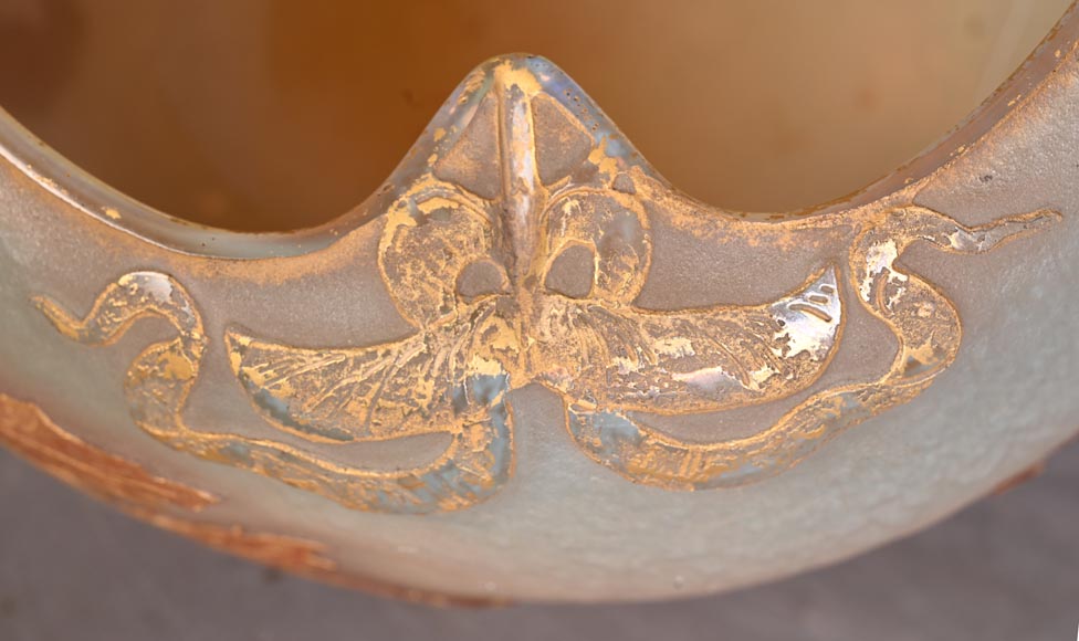 DAUM Nancy — Vase Art Nouveau « Feuilles d’érable »-6