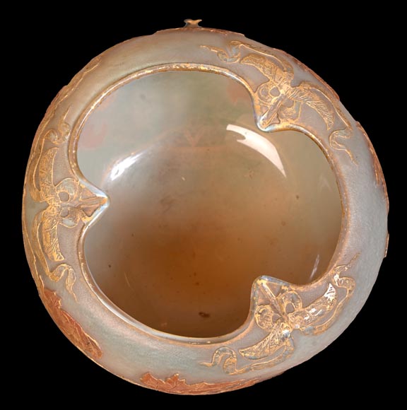 DAUM Nancy — Vase Art Nouveau « Feuilles d’érable »-7