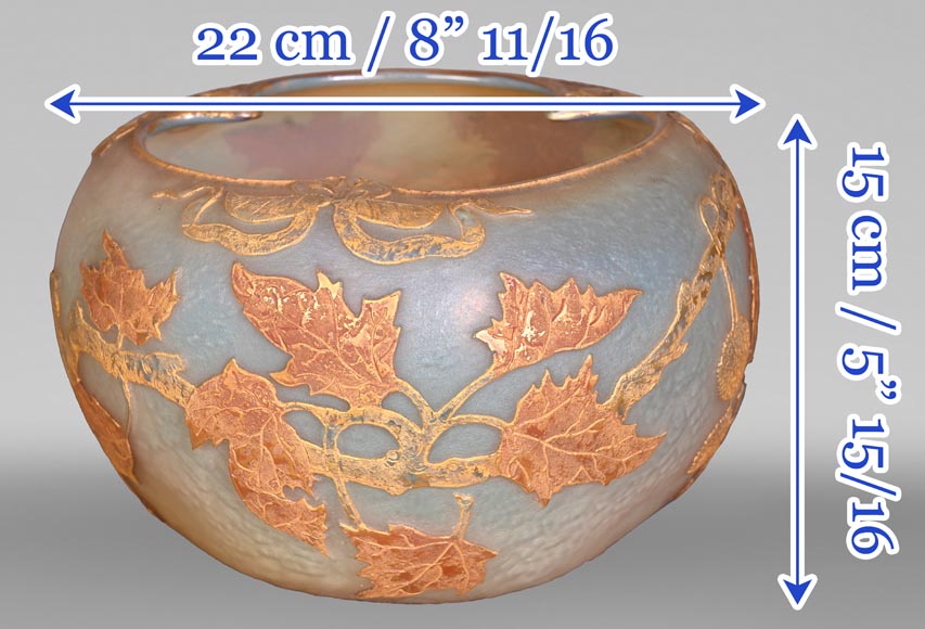 DAUM Nancy — Vase Art Nouveau « Feuilles d’érable »-9