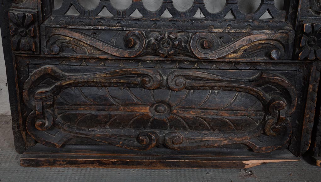 Double porte espagnole du XVIIe siècle en bois fruitier-8