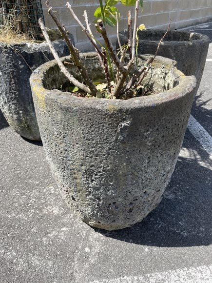 Trois vases de jardin à partir de creuset en grès-3