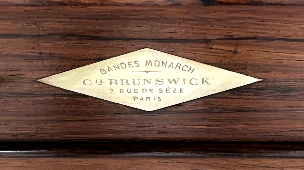 COMPAGNIE BRUNSWICK, imposant billard français en placage COMPAGNIE BRUNSWICK, imposant billard français en placage-6