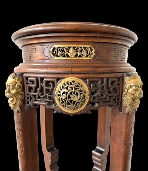 L’Escalier de cristal, guéridon japonisant en bois exotique et bronze doré L’Escalier de cristal, guéridon japonisant en bois exotique et bronze doré-3