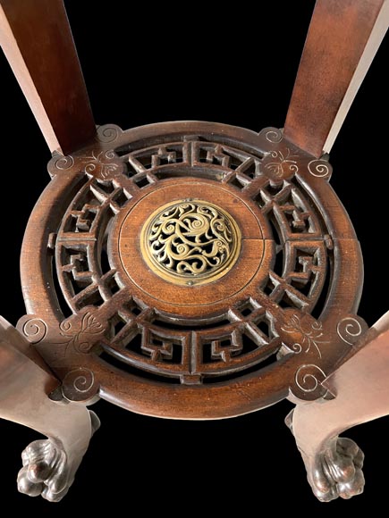 L’Escalier de cristal, guéridon japonisant en bois exotique et bronze doré L’Escalier de cristal, guéridon japonisant en bois exotique et bronze doré-6