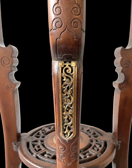 L’Escalier de cristal, guéridon japonisant en bois exotique et bronze doré L’Escalier de cristal, guéridon japonisant en bois exotique et bronze doré-7