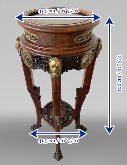 L’Escalier de cristal, guéridon japonisant en bois exotique et bronze doré L’Escalier de cristal, guéridon japonisant en bois exotique et bronze doré-9