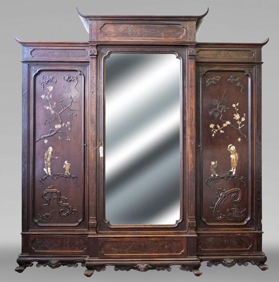 Gabriel VIARDOT, ensemble de mobilier japonisant pour chambre à coucher-23